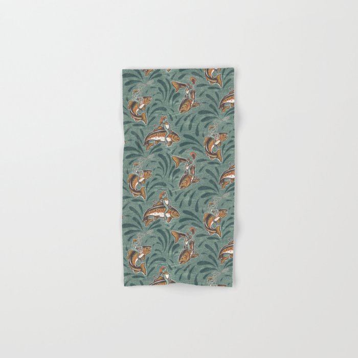 Rodeo Frogs - Green Bath Towel Gallery Image 1