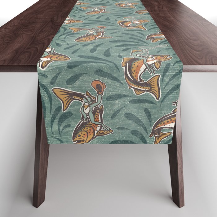 Rodeo Frogs - Green Table Runner Gallery Image 1