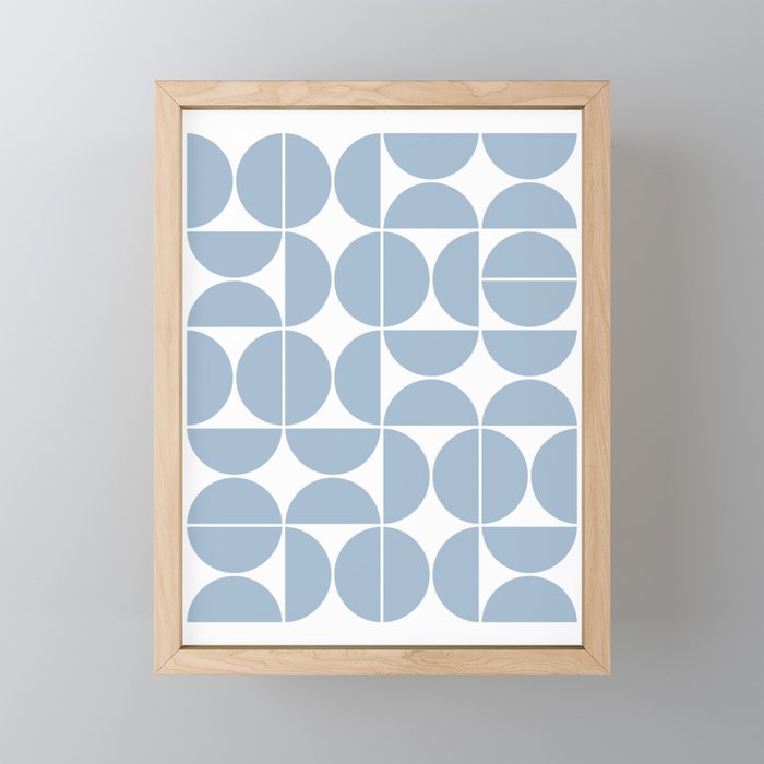 Mid Century Modern Geometric 04 Soft Blue Mini Art Print Gallery Image 1