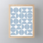 Mid Century Modern Geometric 04 Soft Blue Mini Art Print Gallery Image 1