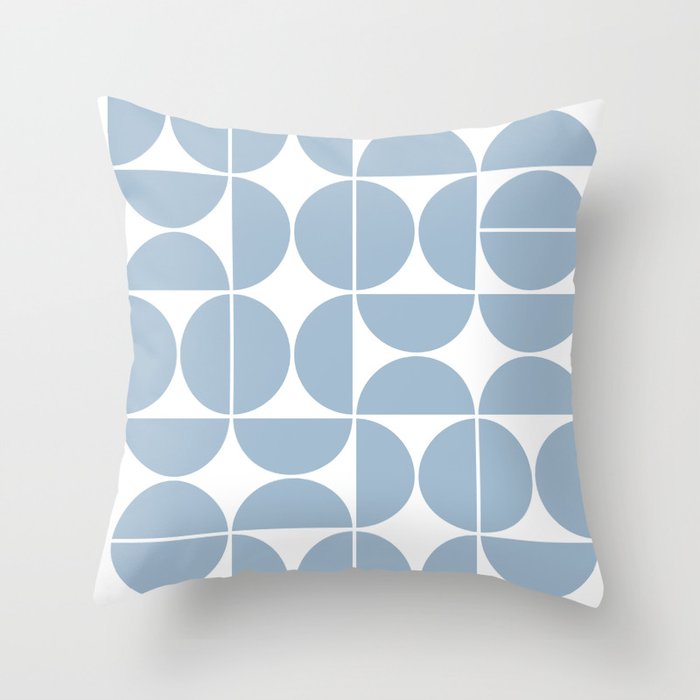 Mid Century Modern Geometric 04 Soft Blue Throw Pillow Gallery Image 6