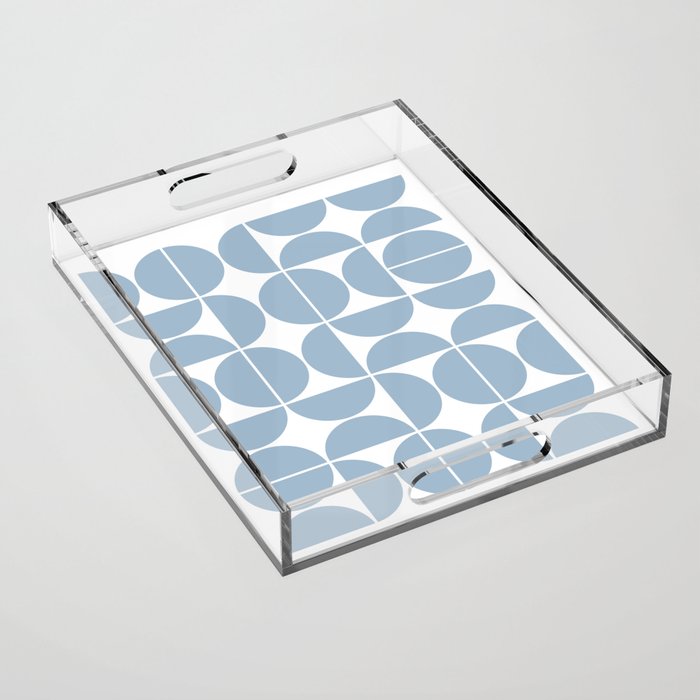 Mid Century Modern Geometric 04 Soft Blue Acrylic Tray Gallery Image 1