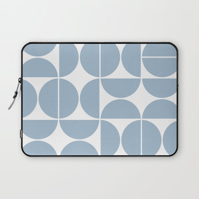 Mid Century Modern Geometric 04 Soft Blue Laptop Sleeve Gallery Image 1