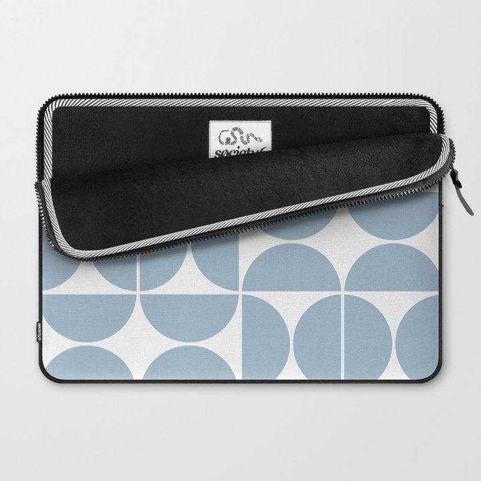 Mid Century Modern Geometric 04 Soft Blue Laptop Sleeve Gallery Image 2