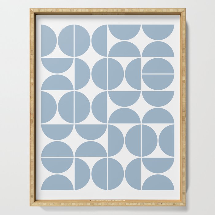 Mid Century Modern Geometric 04 Soft Blue Serving Tray Gallery Image 1