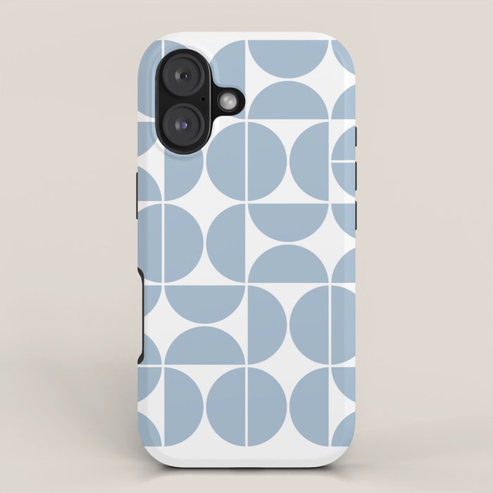 Mid Century Modern Geometric 04 Soft Blue iPhone Case Gallery Image 1