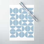Mid Century Modern Geometric 04 Soft Blue Wrapping Paper Gallery Image 1