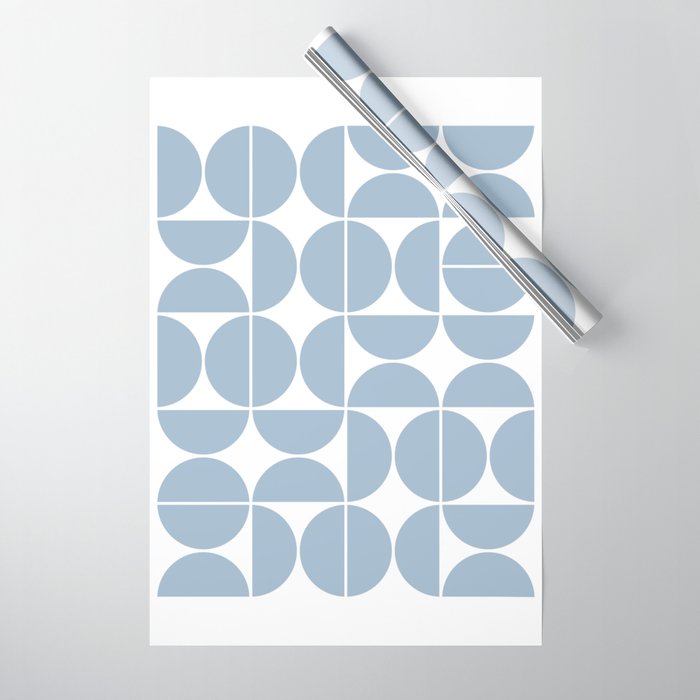 Mid Century Modern Geometric 04 Soft Blue Wrapping Paper Gallery Image 1