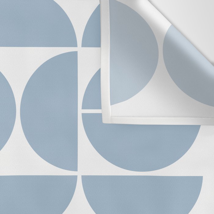 Mid Century Modern Geometric 04 Soft Blue Wall Tapestry Gallery Image 3