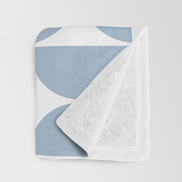 Mid Century Modern Geometric 04 Soft Blue Throw Blanket Gallery Image 3