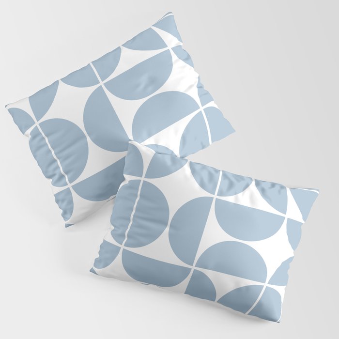 Mid Century Modern Geometric 04 Soft Blue Pillow Sham Gallery Image 3