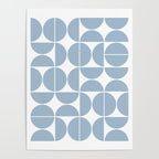 Mid Century Modern Geometric 04 Soft Blue Poster Gallery Image 4