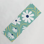 Harper Floral Prints, Teal, Navy, Yellow Yoga Mat Gallery Image 1