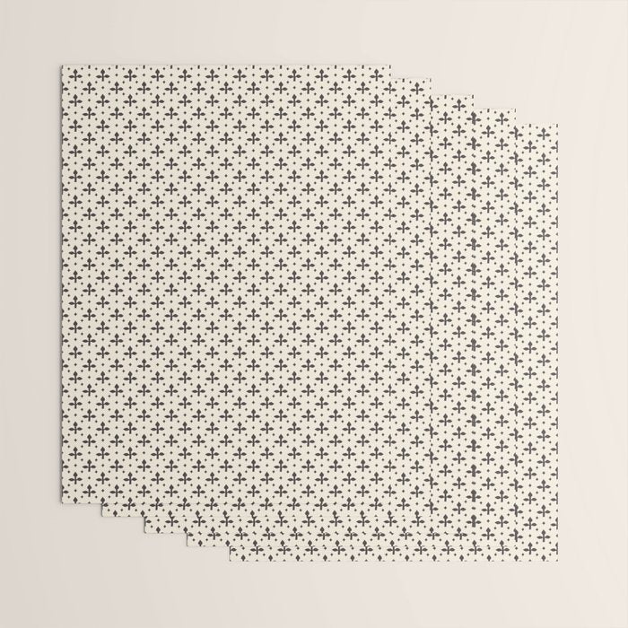 Classic Monochrome Leaf Motif Wrapping Paper Gallery Image 3