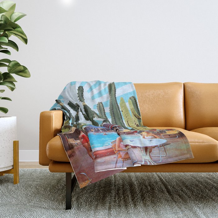 Cactus Inn Throw Blanket Gallery Image 1
