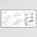 Legos Patent - Legos Brick Art - Black And White Desk Mat Gallery Image 3