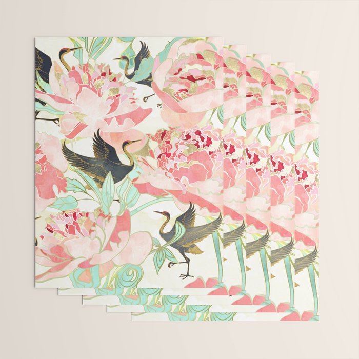 Floral Cranes Wrapping Paper Gallery Image 3
