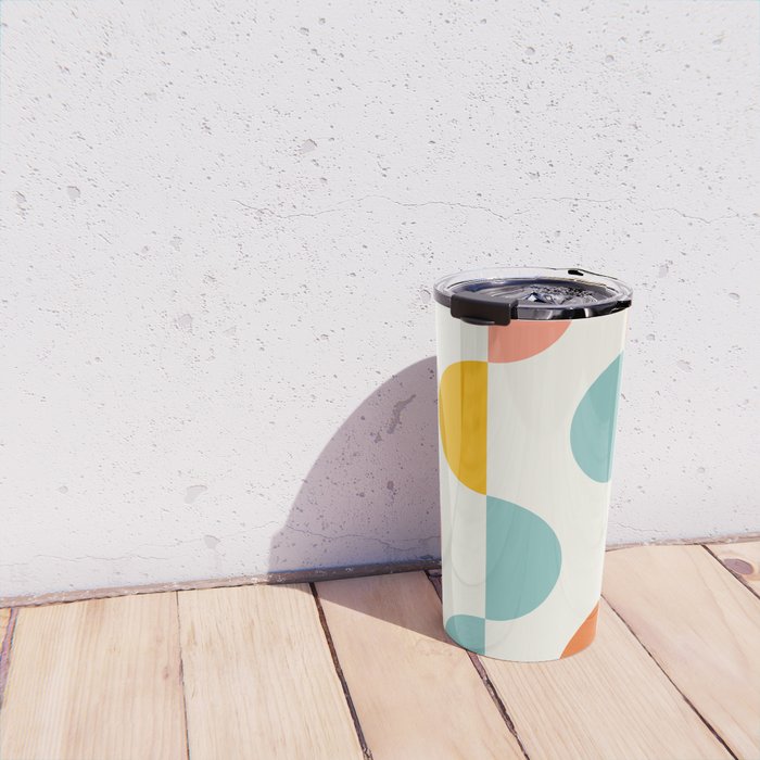Mid Century Modern Geometry 3 Travel Mug Gallery Image 4