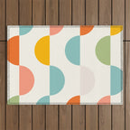 Mid Century Modern Geometry 3 Outdoor Rug Gallery Image 1