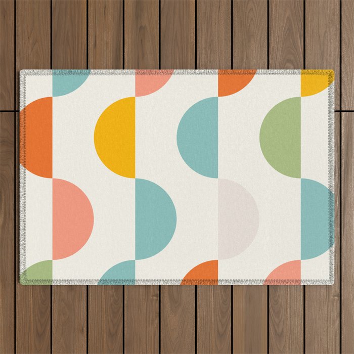 Mid Century Modern Geometry 3 Outdoor Rug Gallery Image 1