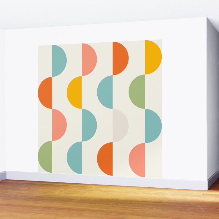 Mid Century Modern Geometry 3 Wall Mural Gallery Image 2
