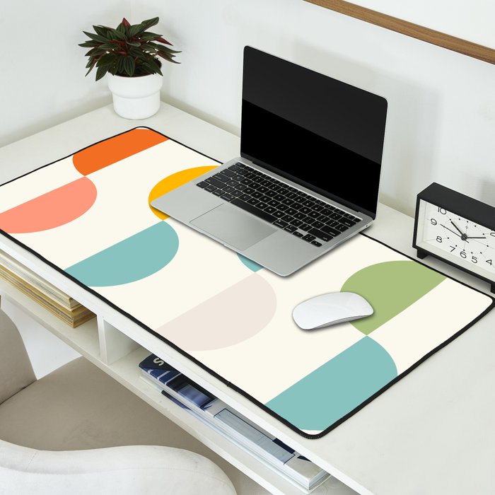 Mid Century Modern Geometry 3 Desk Mat Gallery Image 2