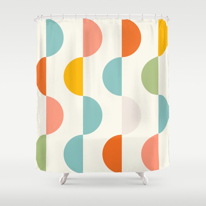 Mid Century Modern Geometry 3 Shower Curtain Gallery Image 1