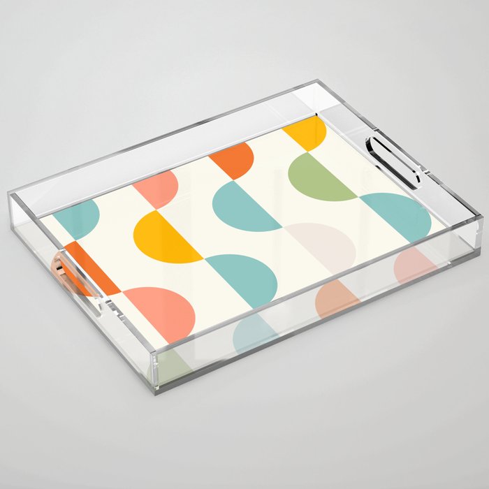 Mid Century Modern Geometry 3 Acrylic Tray Gallery Image 1