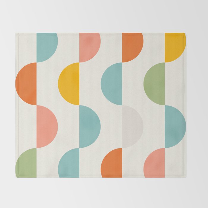 Mid Century Modern Geometry 3 Throw Blanket Gallery Image 2