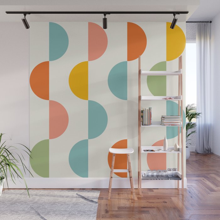 Mid Century Modern Geometry 3 Wall Mural Gallery Image 1