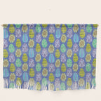 Colorful Folk Art Easter Eggs in Lavender & Green Wall Hanging Gallery Image 1