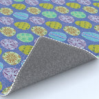 Colorful Folk Art Easter Eggs in Lavender & Green Rug Gallery Image 4