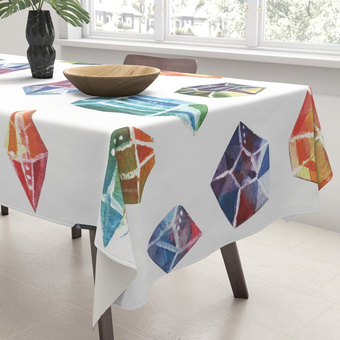 Pattern - watercolor gems Tablecloth Gallery Image 3