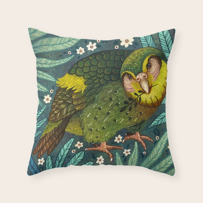 Kakapo Throw Pillow Gallery Image 1