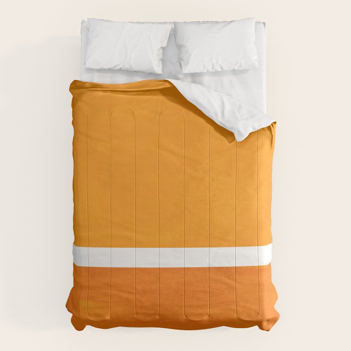 Antique Yellow  & Yellow Ochre Mid Century Modern Abstract Minimalist Rothko Color Field Squares Comforter Gallery Image 6