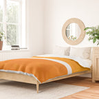 Antique Yellow  & Yellow Ochre Mid Century Modern Abstract Minimalist Rothko Color Field Squares Duvet Cover Gallery Image 2