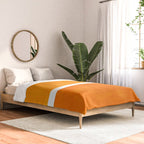 Antique Yellow  & Yellow Ochre Mid Century Modern Abstract Minimalist Rothko Color Field Squares Comforter Gallery Image 2