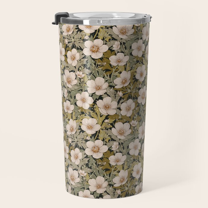 Floral Meadow In Spring Green Travel Mug Gallery Image 3
