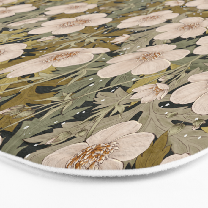 Floral Meadow In Spring Green Bath Mat Gallery Image 3