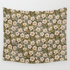 Floral Meadow In Spring Green Wall Tapestry Gallery Image 4