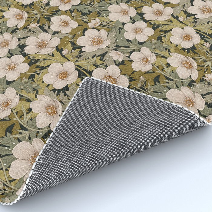 Floral Meadow In Spring Green Rug Gallery Image 4