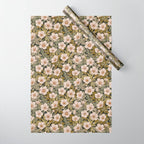 Floral Meadow In Spring Green Wrapping Paper Gallery Image 1