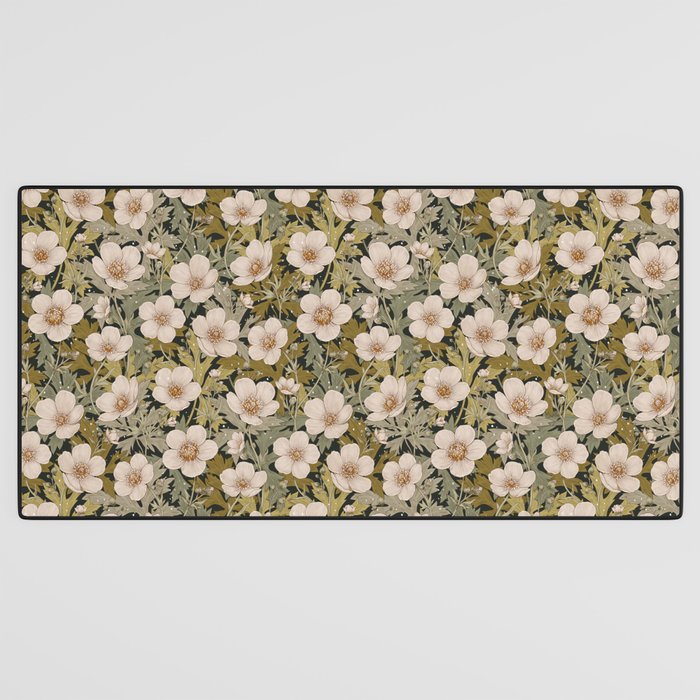 Floral Meadow In Spring Green Desk Mat Gallery Image 3
