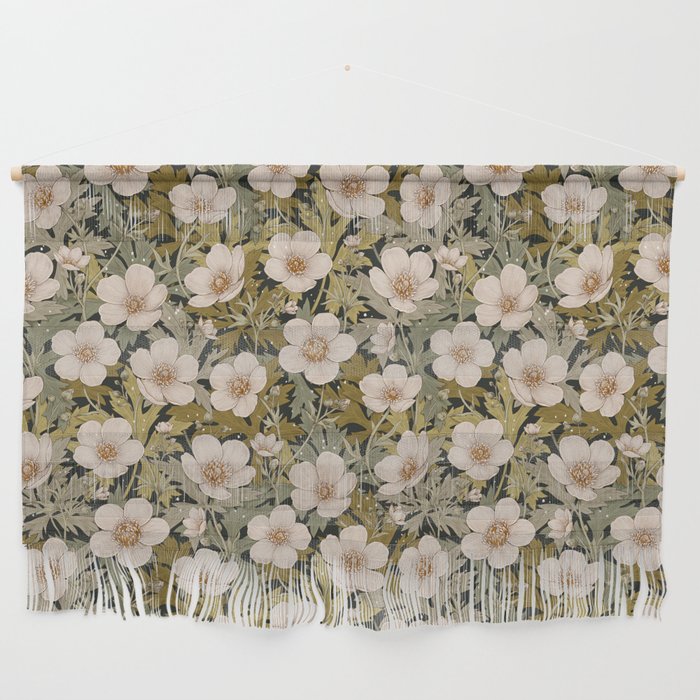 Floral Meadow In Spring Green Wall Hanging Gallery Image 1