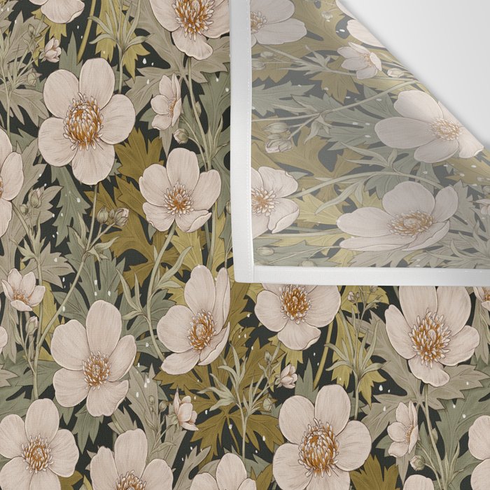 Floral Meadow In Spring Green Wall Tapestry Gallery Image 3