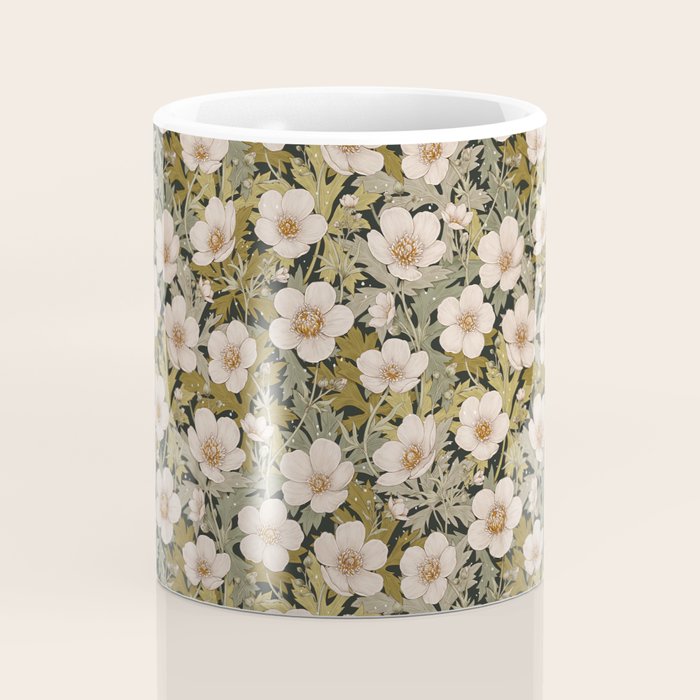 Floral Meadow In Spring Green Coffee Mug Gallery Image 4