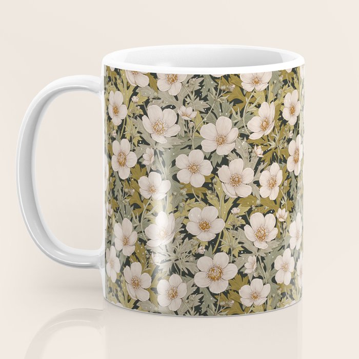 Floral Meadow In Spring Green Coffee Mug Gallery Image 3