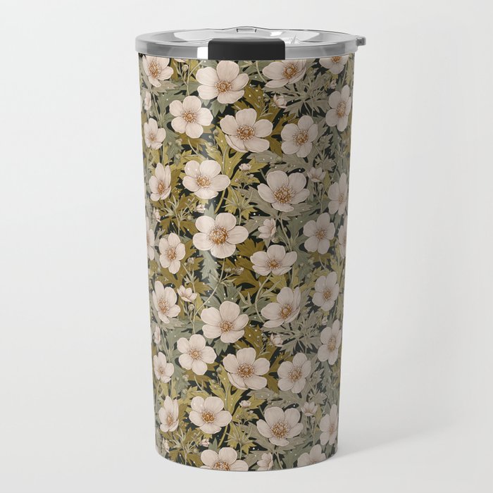 Floral Meadow In Spring Green Travel Mug Gallery Image 1
