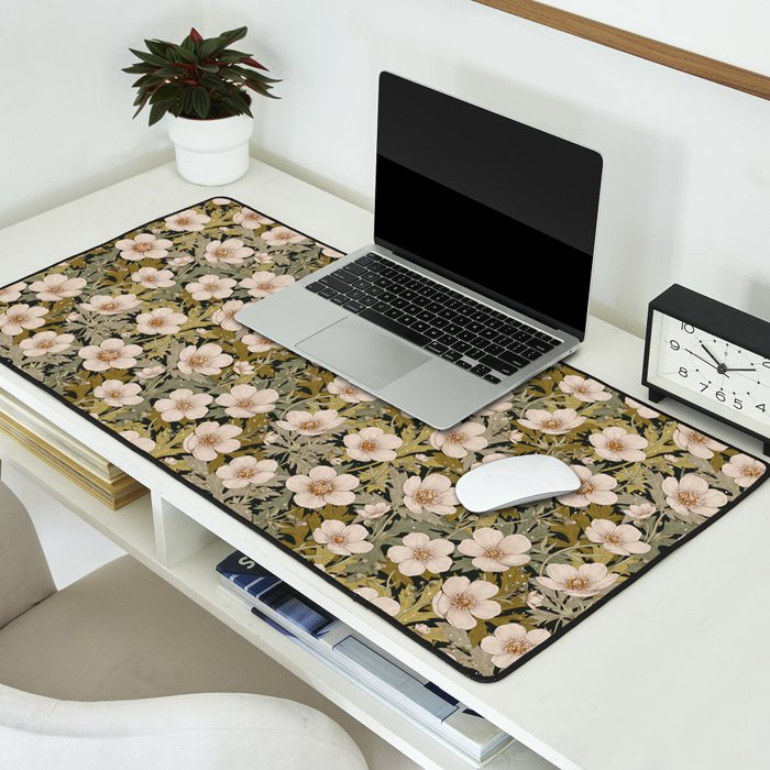 Floral Meadow In Spring Green Desk Mat Gallery Image 2