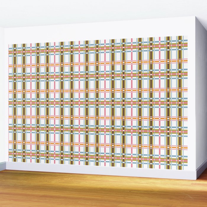 Bold Crosshatch Colorful Wall Mural Gallery Image 2